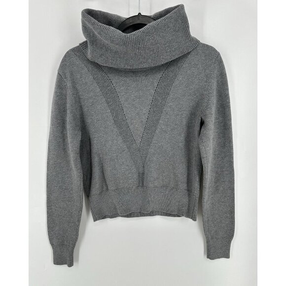 Veronica Beard Grey Zarita Turtleneck Cropped Sweater Women’s S Read - Picture 1 of 9